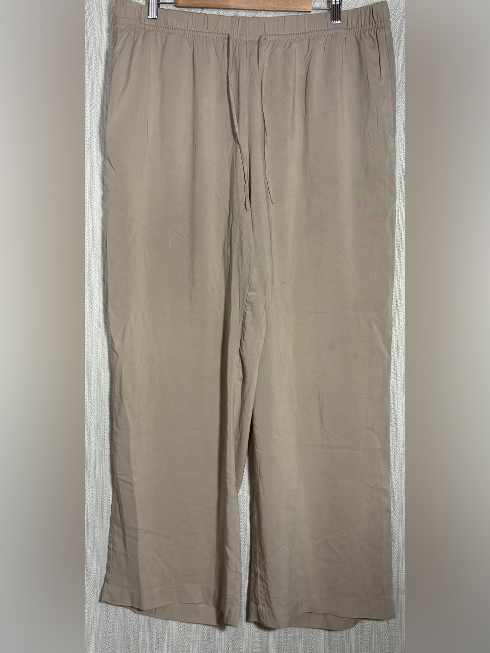 H&M Taupe Wide-Leg Drawstring Joggers